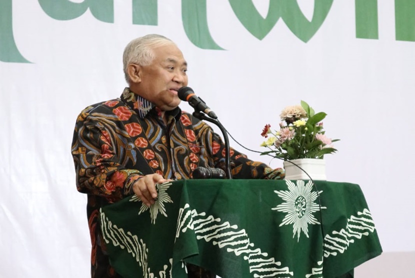 Cendekiawan muslim Prof. Din Syamsuddin dalam agenda Tanwir I Nasyiatul Aisyiyah yang digelar di Pontianak, Kalimantan Barat.
