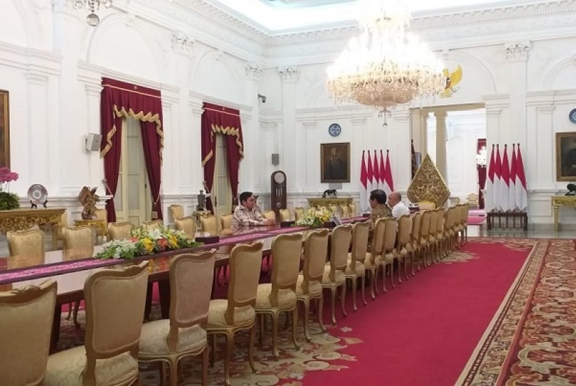 CEO Bukalapak Achmad Zaky menghadap Presiden Jokowi, di Istana Negara, Sabtu (16/2).