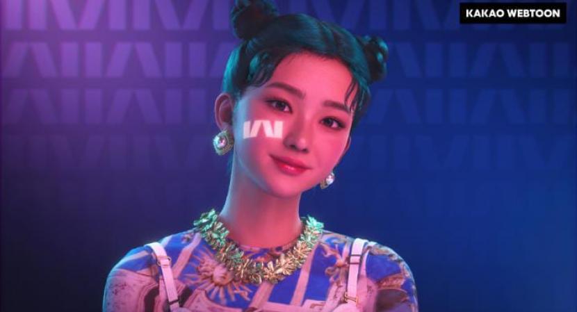 CEO Kakao Entertainment Lee Jin-su dan Kim Seong-Soo memilih Marty, anggota dari girlgroup virtual global MAVE: sebagai brand ambassador Kakao Webtoon Indonesia.