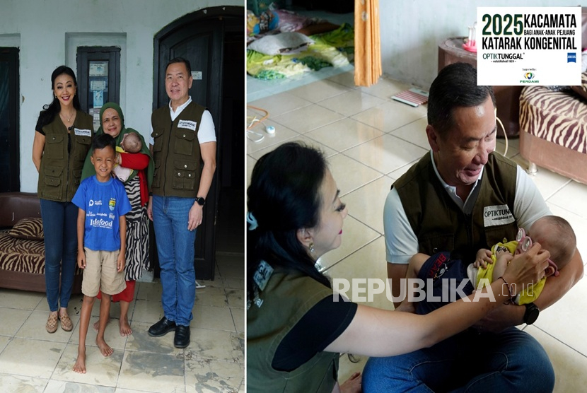 CEO Optik Tunggal, Alex Kurniawan (kanan), bersama aktris Asri Welas (kiri), pada Juli 2025 lalu mengunjungi salah satu penerima donasi kacamata khusus di Bandung, Jawa Barat. Bayi berusia sembilan bulan bernama Eklema Nisa Azizah merupakan penerima manfaat program CSR Kacamata Katarak Kongenital Optik Tunggal. Kunjungan ini menjadi simbol komitmen perusahaan dalam mendukung tumbuh kembang anak-anak pejuang katarak bawaan dengan akses penglihatan yang lebih baik.