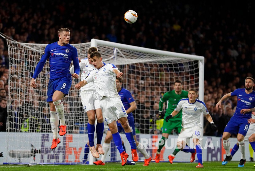     Chelsea mengawali leg pertama babak 16 besar Liga Europa 2019 dengan kemenangan 3-0 saat menjamu Dynamo Kiev, di stadion Stamford Bridge, Jumat (8/3). 