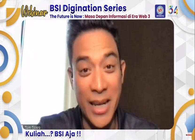 Chief of Content Buddyku dan MNC News Tommy Tjokro hadir sebagai narasumber dalam webinar BSI Digination.