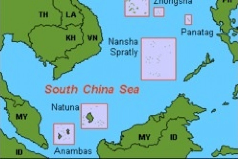 China put Natuna Islands (in box) on its map, as the islands located near the disputed South China Sea. (Map)
