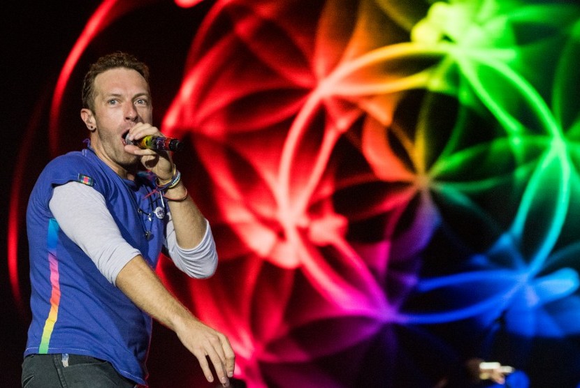 Chris Martin, vokalis Coldplay. Setelah harga tiket dan denah konser dirilis, warganet membahas soal CAT 7 dan 8. 