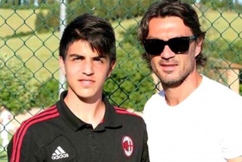 Christian bersama ayahnya, Paolo Maldini.
