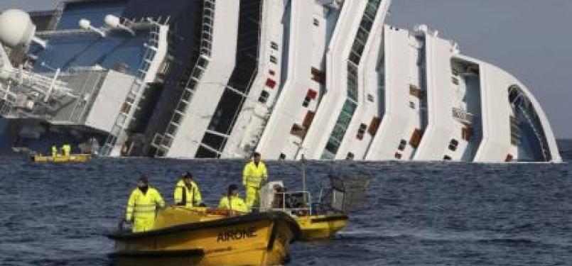 Costa Concordia cruise ship is half-submerged and threatening to slide into deeper waters. The ship ran aground off the west coast of Italy at Giglio island on January 13th.  