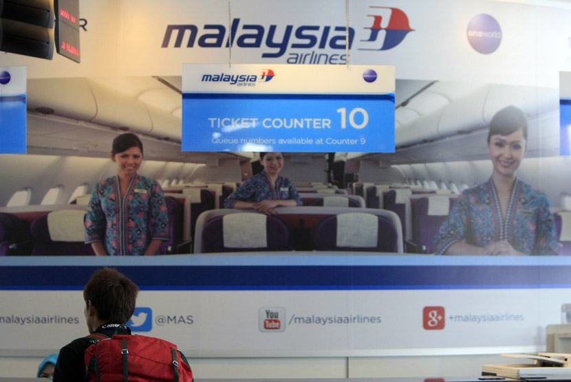 Counter maskapai Malaysia Airlines di Bandara Internasional Kuala Lumpur. 