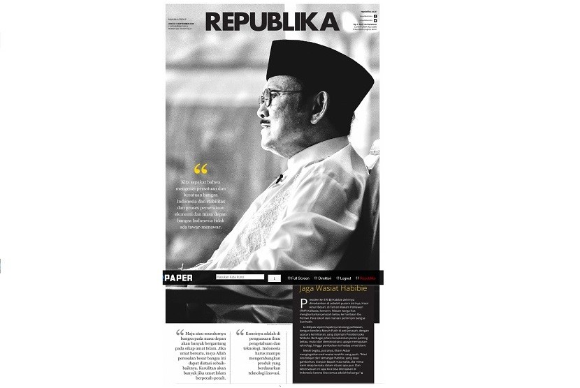 Cover Harian Republika Edisi Jumat (13/9).