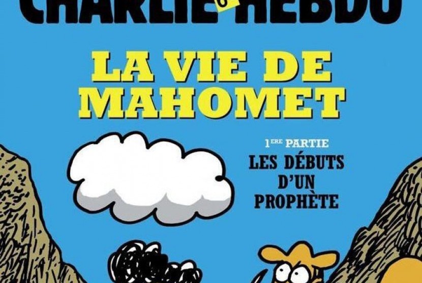 Cover komik Charlie Hebdo tentang kehidupan Nabi Muhammad SAW.