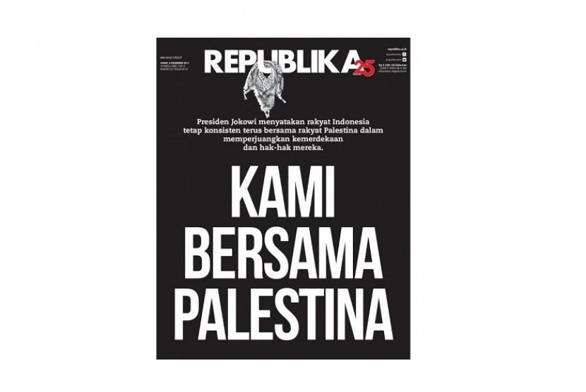 Cover Koran Republika hari ini, Jumat (8/12).