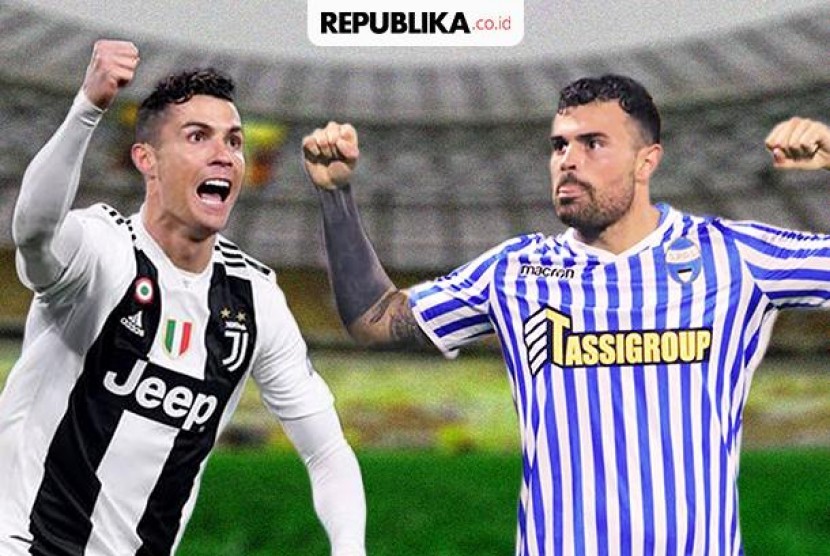 Cristiano Ronaldo (Juventus/kiri) vs Andrea Petagna (SPAL)