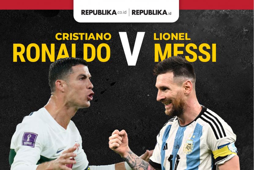 Cristiano Ronaldo vs Lionel Messi (kanan).
