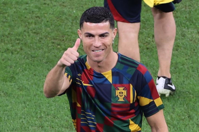 Bintang timnas Portugal, Cristiano Ronaldo. Ronaldo mengaku senang bisa bergabung dengan klub Arab Saudi, Al-Nassr, untuk masa kontrak selama dua tahun, Sabtu (31/12/2022).