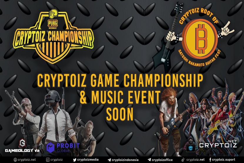 Cryptoiz akan menyelenggarakan event bernama PUBG CRYPTOIZ CHAMPIONSHIP pada tanggal 3 Agustus 2021 yang dapat diikuti para gamers, khususnya penggemar PUBG. 