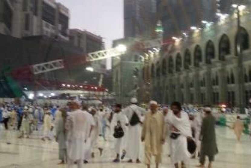 Cuaca di Makkah setelah musibah crane jatuh, Jumat (11/9/2015).