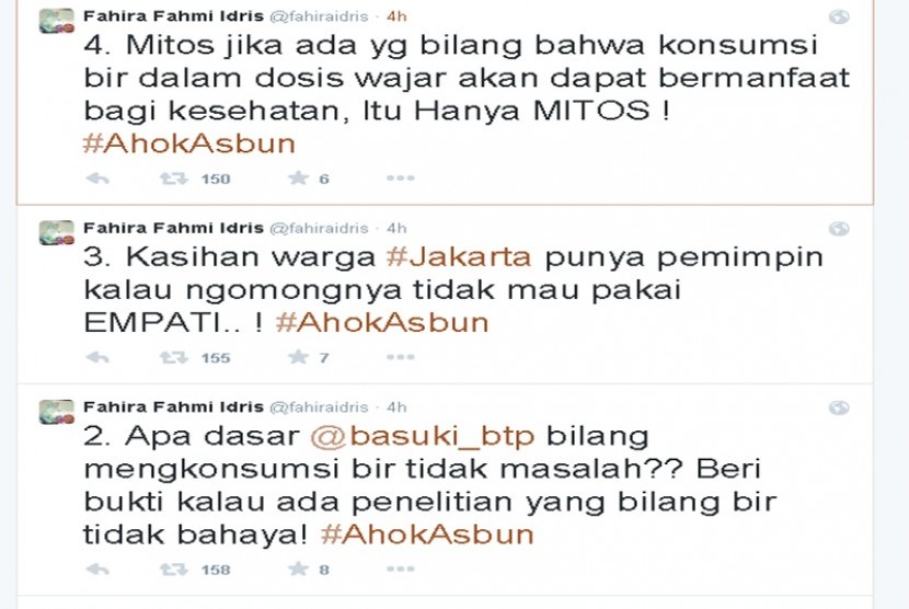 Cuitan Fahira Idris dengan tagar #AhokAsbun