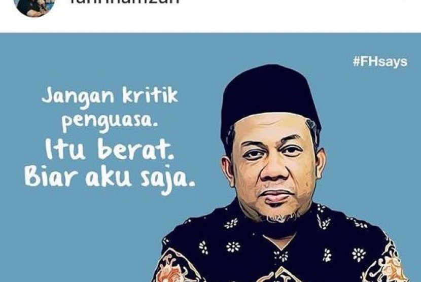 Cuitan Fahri Hamzah di Instagram