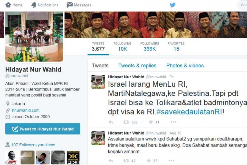 Cuitan Hidayat Nur Wahid kritik pemberian izin atlet Israel masuk Indonesia