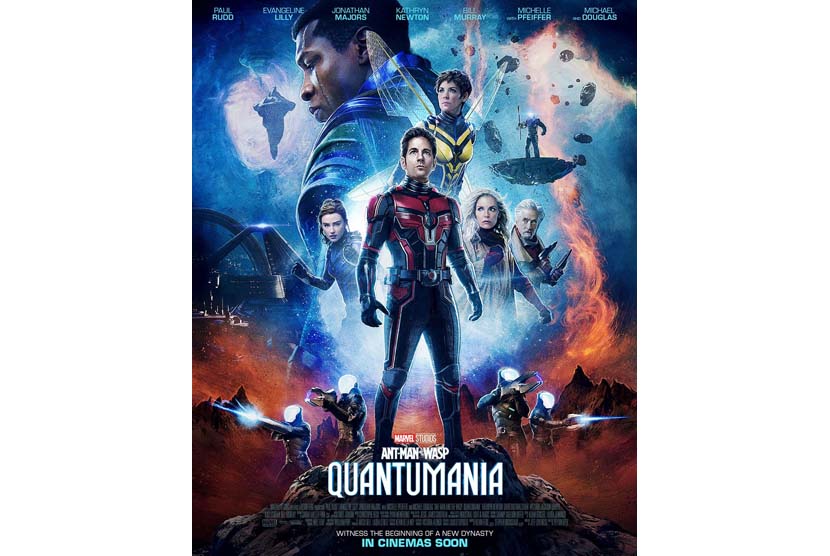 Poster film Ant-Man and The Wasp: Quantumania. Film yang dibintangi Paul Rudd dan Evangeline LIlly ini akan tayang pada Februari 2023.