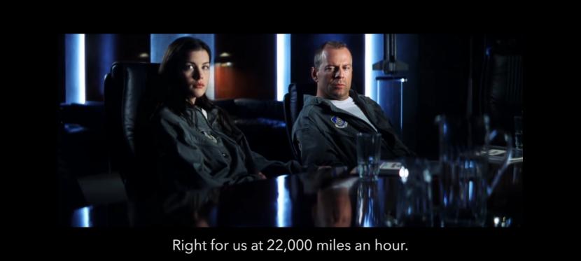 Cuplikan film Armageddon yang dibintangi Bruce Willis.