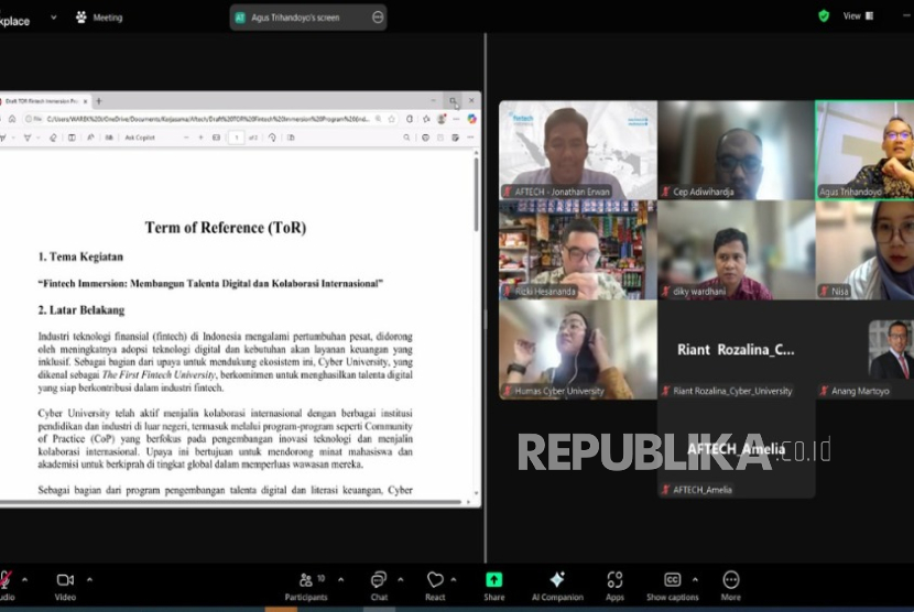 Cyber University bersama Asosiasi Fintech Indonesia (Aftech) memfinalisasi inisiatif strategis bertajuk Fintech Immersion: Membangun Talenta Digital dan Kolaborasi Internasional.