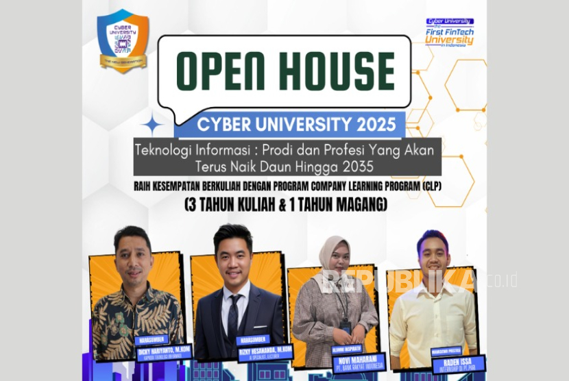 Cyber University menyelenggarakan open house soal prospek dan peluang di bidang teknologi informasi, Rabu (18/6/2025) ini. 