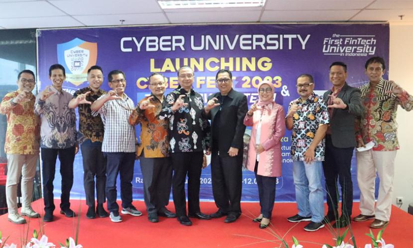 Cyber Unversity berhasil melakukan MoU dengan 4 perusahaan ternama bersamaan dengan launching Cyber Festival 2023, Rabu (1/2/2023).
