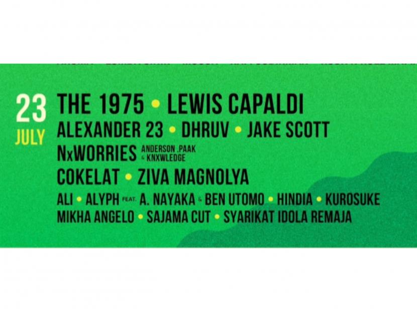 Daftar musisi yang akan tampil pada hari ketiga We The Fest pada Ahad (23/7/2023). Dari lineup tersebut terlihat band 1975 menjadi salah satu penampil.