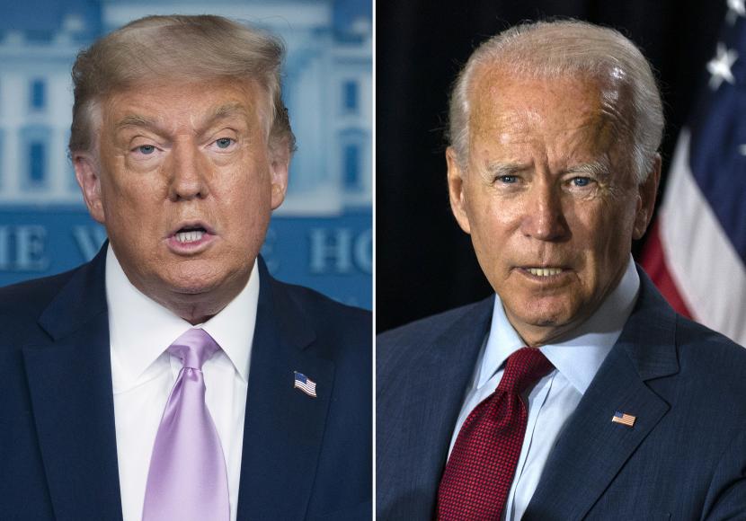 Presiden Donald Trump (kiri) dan Joe Biden (kanan). Ilustrasi.
