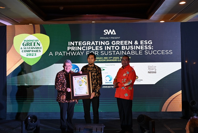 Danone Indonesia berhasil meraih predikat tertinggi atau very good untuk kategori perusahaan berbasis sumber daya alam pada penghargaan Indonesia Green & Sustainable Company Award (IGSCA) 2023 yang diselenggarakan oleh SWA Media Group pada 11 Mei 2023 di Hotel Shangri-La Jakarta.