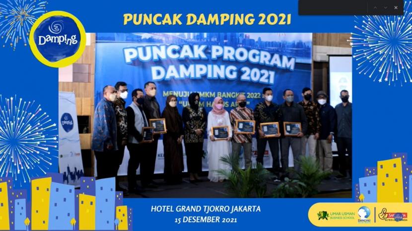 Danone Indonesia bersama Kampus Bisnis Umar Usman menggelar acara Puncak Program Damping Indonesia 2021, Rabu (15/12).