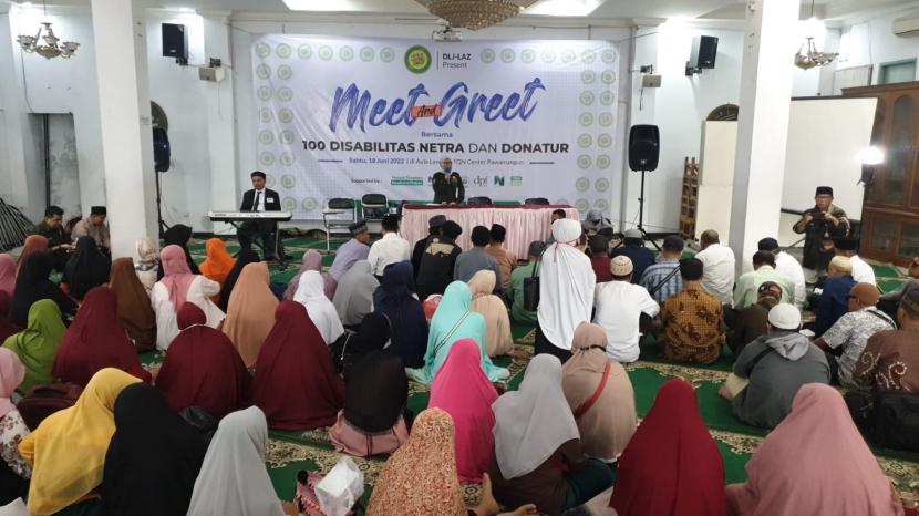 Dapur Leha Jakarta Lembaga Amil Zakat (DLJLAZ) menggelar acara Meet & Greet bersama 100 orang disabilitas netra (distra) se-Jabodetabek, di Jakarta, Sabtu (18/6).