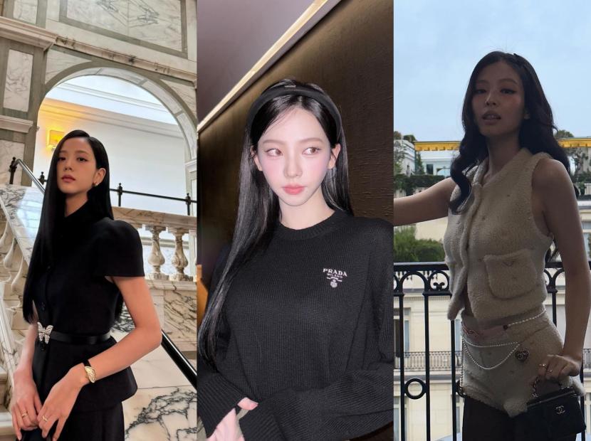 Dari kiri ke kanan: Jisoo Blackpink, Karina Aespa, dan Jennie Blackpink. Fans K-pop menyadari ada perbedaan reaksi publik terhadap rumor kencan Karina Aespa serta member Blackpink yakni Jisoo dan Jennie.
