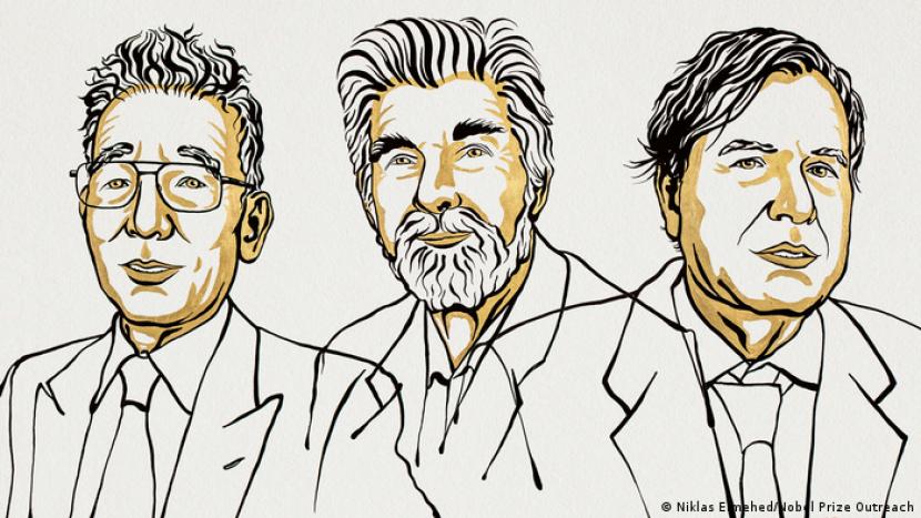 Dari kiri ke kanan: Syukuro Manabe, Klaus Hasselmann dan Giorgio Parisi, tiga ilmuwan peraih Penghargaan Nobel Fisika 2021