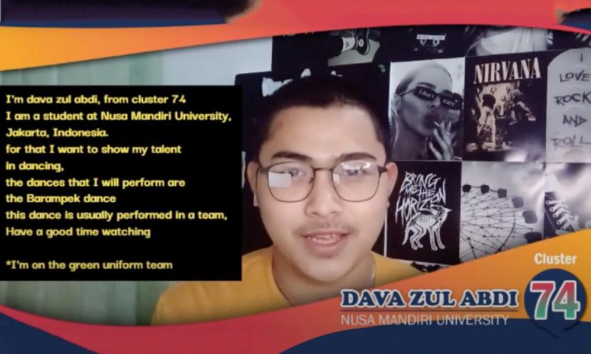 Dava Zul Abdi, mahasiswa Universitas Nusa Mandiri (UNM), berhasil masuk di 10 besar pemenang Talent Hunt-Sparklers Summit 2021 yang diikuti peserta dari beberapa negara di Asia Pasifik, Ahad  (14/8). 