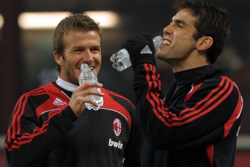 David Beckham dan Ricardo Kaka saat masih membela AC Milan.