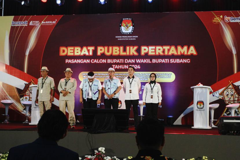 Debat Publik Paslon Bupati dan Wakil Bupati Subang sesi pertama, telah digelar Komisi Pemilihan Umum (KPU) Kabupaten Subang, di Balai Dahana