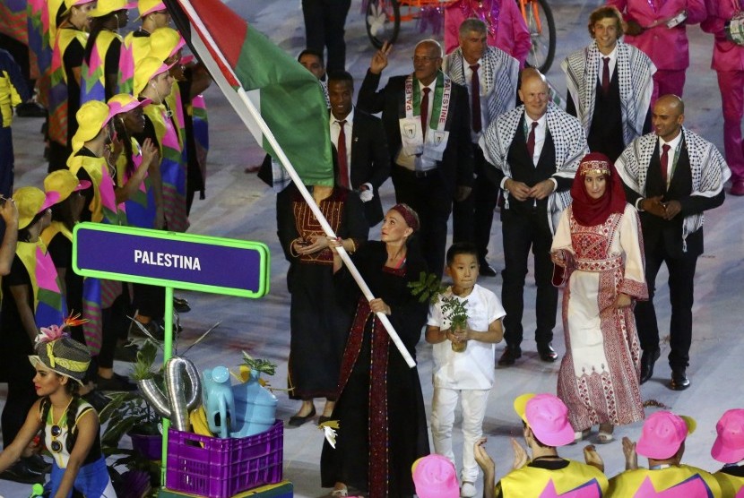 Defile Atlet Palestina di Olimpiade Rio, 2016