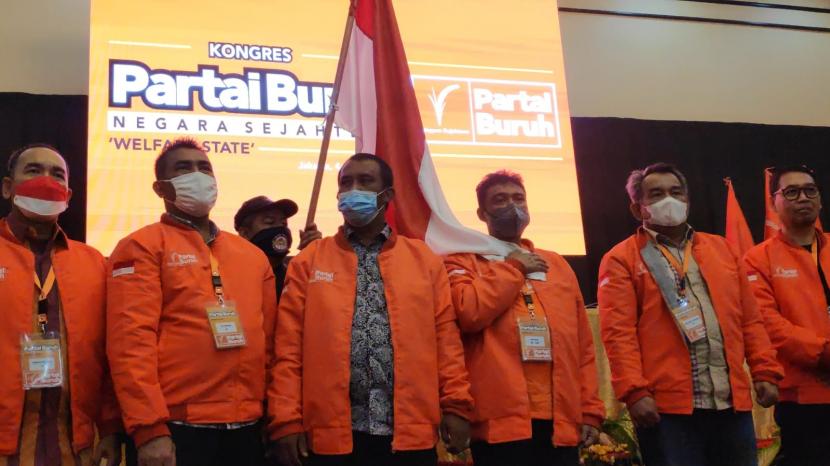 Deklarasi dilahirkannya kembali Partai Buruh yang digelar lewat Kongres ke-4 di Hotel Grand Cempaka, Jakarta, Selasa (5/10).
