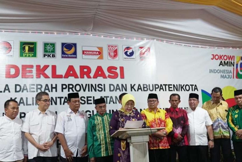 Deklarasi dukungan kepala daerah di Kalsel kepada Jokowi-Ma'ruf.