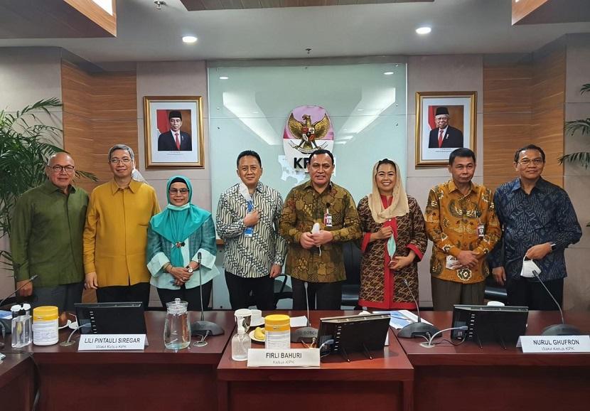Dekom Garuda bertemu dengan pimpinan KPK di Jakarta, Rabu (19/8).