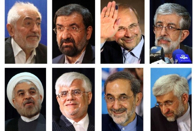 delapan calon presiden Iran yang dijadwalkan akan mengikuti 