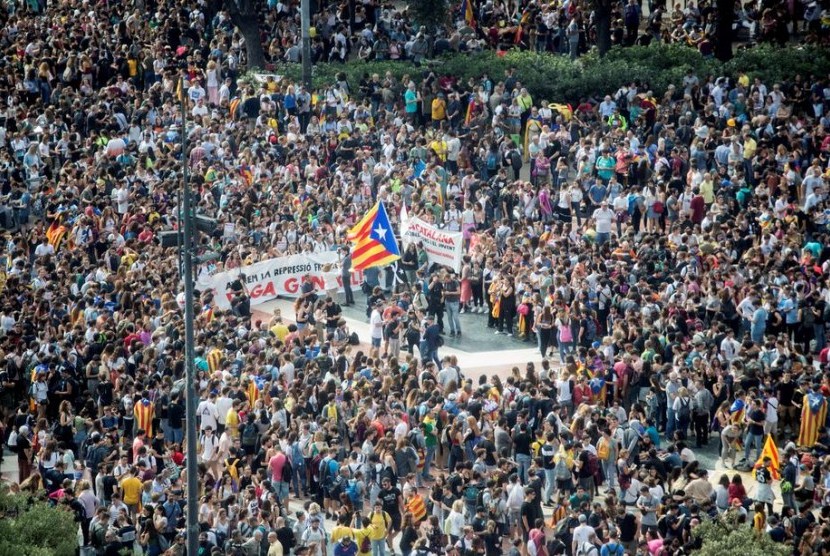 Demo penduduk Katalunya. (ilustrasi)