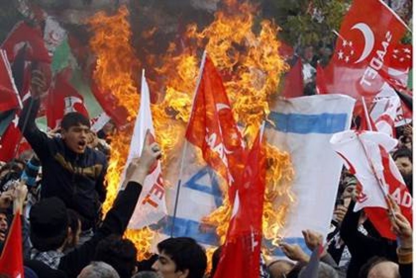 Demonstrasi anti-Israel di Turki. 