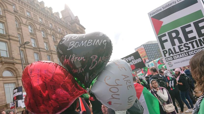 Demonstrasi Free Palestine di Liverpool 