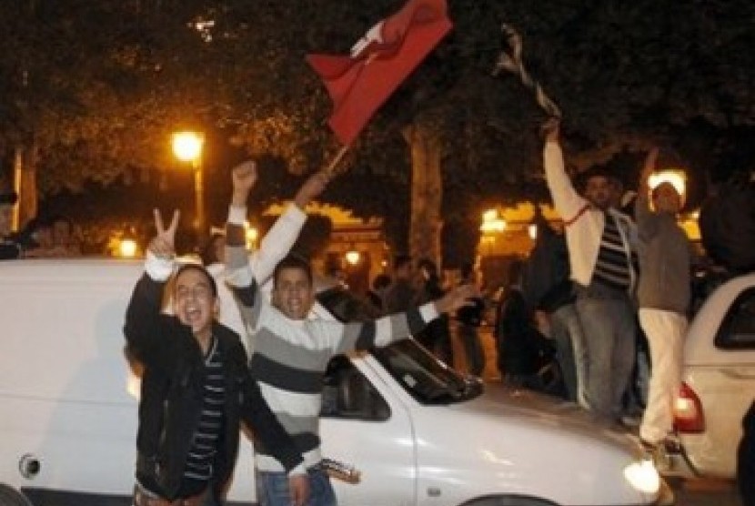 Demonstrasi yang berakhir rusuh di Tunisia. Ilustrasi.