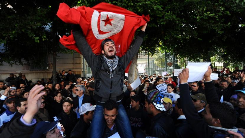 Demontrasi kala Arab Spring pada waktu lalu.