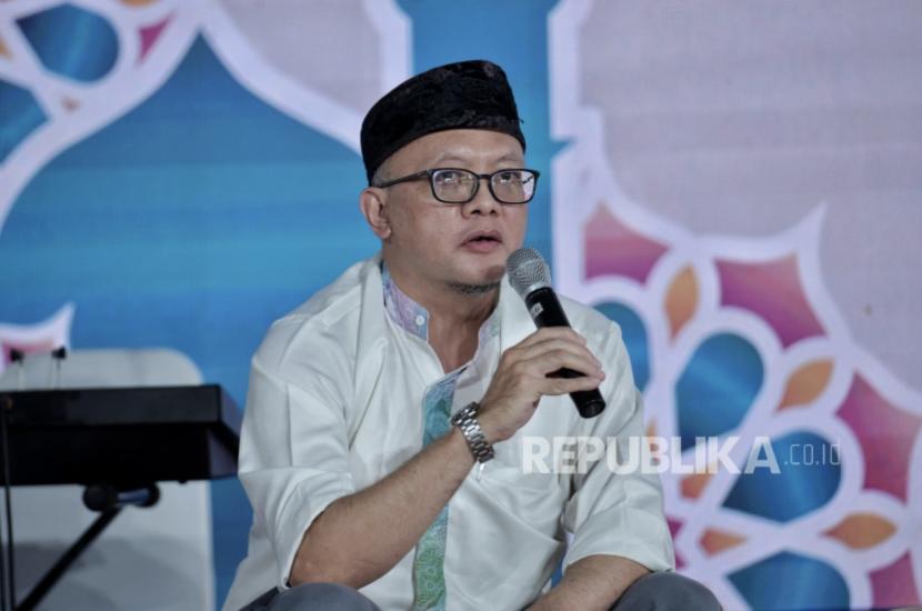 Deputi Direktur Departemen Ekonomi dan Keuangan Syariah  Bank Indonesia, M Irfan Sukarna saat sesi talkshow Republika Ramadhan Festival di Masjid Istiqlal, Jakarta, Ahad (9/4/2023). 