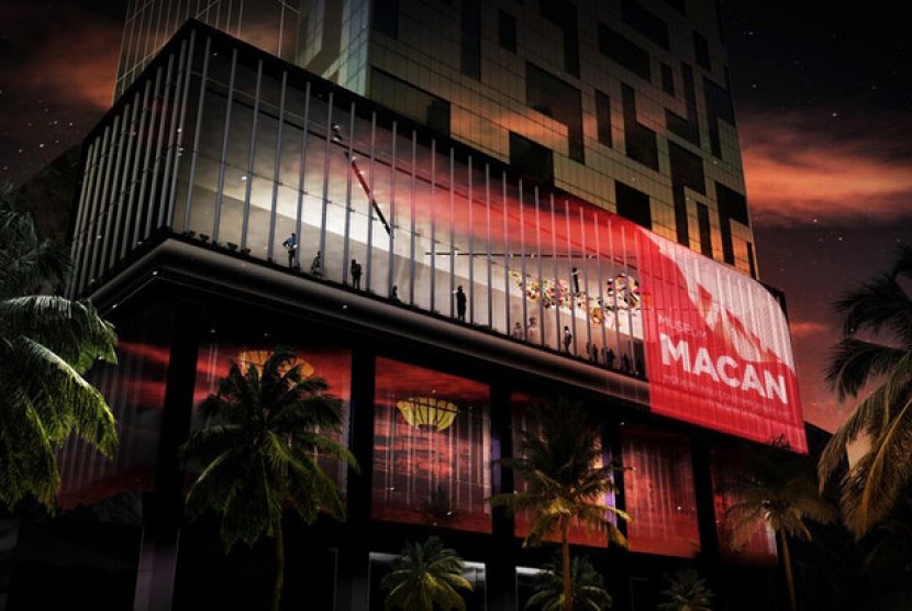 Desain Museum of Modern and Contemporary Art in Nusantara (MACAN) yang akan dibuka di Kebon Jeruk, Jakarta, tahun depan.