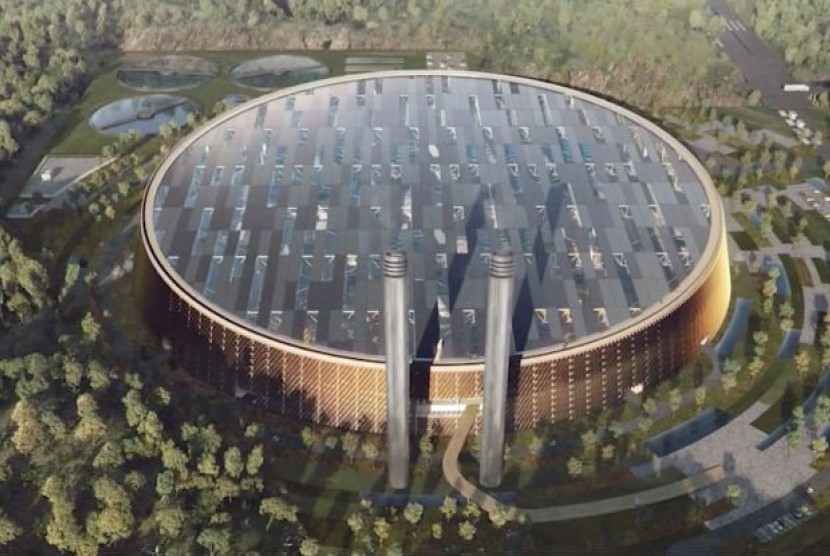 Desain pembangkit listrik tenaga sampah terbesar di Cina.